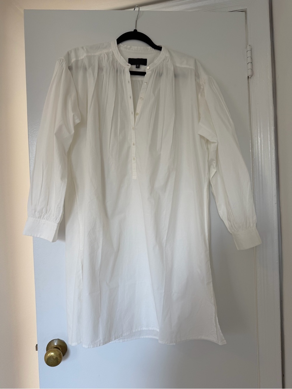 White long sleeve shirt dress